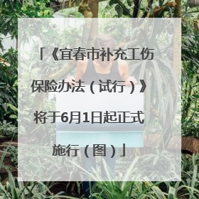 《宜春市补充工伤保险办法（试行）》将于6月1日起正式施行（图）