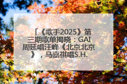 《歌手2025》第三期歌单揭晓：GAI周延唱汪峰《北京北京》，马嘉祺唱S.H.E《你曾是少年》