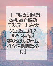 “瓜香引凤聚商机 政企联动促发展”北京大兴庞各庄镇 2025 年西瓜季政企联动产业推介活动圆满举行