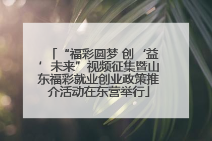 “福彩圆梦 创‘益’未来”视频征集暨山东福彩就业创业政策推介活动在东营举行