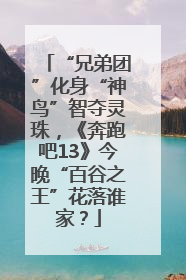 “兄弟团”化身“神鸟”智夺灵珠，《奔跑吧13》今晚“百谷之王”花落谁家？