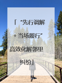 “先行调解＋当场履行”高效化解邻里纠纷