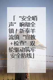 “安全哨声”响彻全镇！新泰羊流镇“宣教+检查”双轮驱动筑牢安全防线