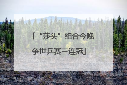 “莎头”组合今晚争世乒赛三连冠