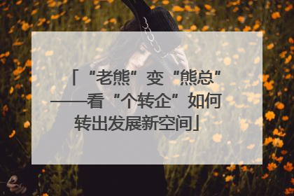 “老熊”变“熊总”——看“个转企”如何转出发展新空间
