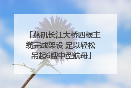 燕矶长江大桥四根主缆完成架设 足以轻松吊起6艘中型航母