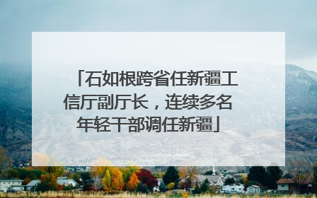 石如根跨省任新疆工信厅副厅长，连续多名年轻干部调任新疆