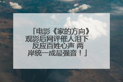 电影《家的方向》观影后网评催人泪下 反应百姓心声 两岸统一成最强音！