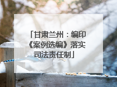 甘肃兰州：编印《案例选编》落实司法责任制