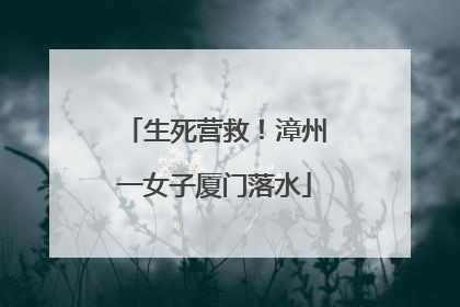 生死营救！漳州一女子厦门落水
