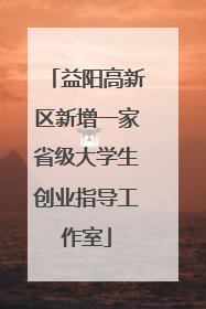 益阳高新区新增一家省级大学生创业指导工作室