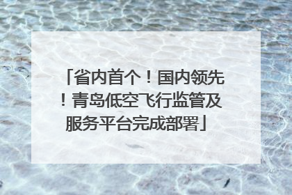 省内首个！国内领先！青岛低空飞行监管及服务平台完成部署