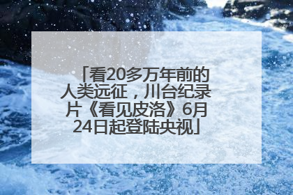 看20多万年前的人类远征，川台纪录片《看见皮洛》6月24日起登陆央视