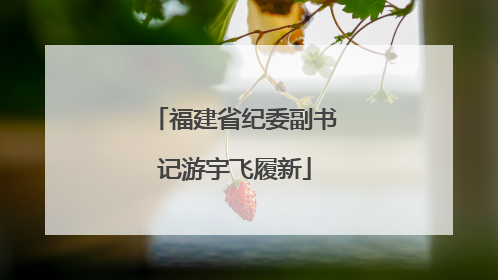 福建省纪委副书记游宇飞履新