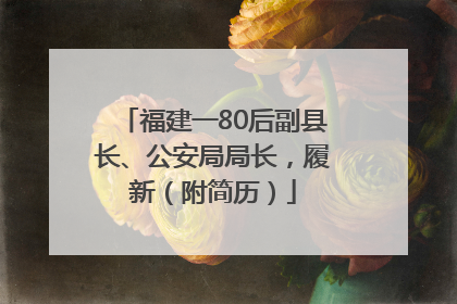 福建一80后副县长、公安局局长，履新（附简历）