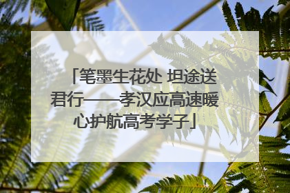 笔墨生花处 坦途送君行——孝汉应高速暖心护航高考学子