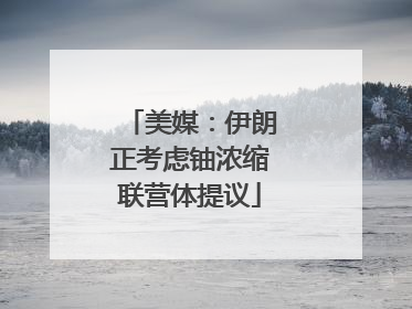 美媒：伊朗正考虑铀浓缩联营体提议