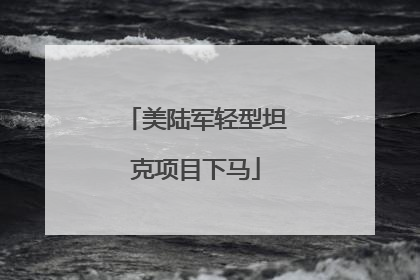 美陆军轻型坦克项目下马