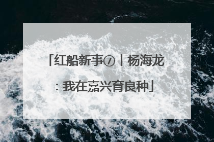 红船新事⑦丨杨海龙：我在嘉兴育良种
