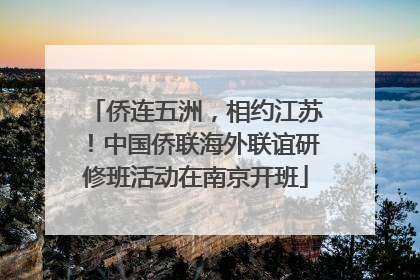 侨连五洲，相约江苏！中国侨联海外联谊研修班活动在南京开班