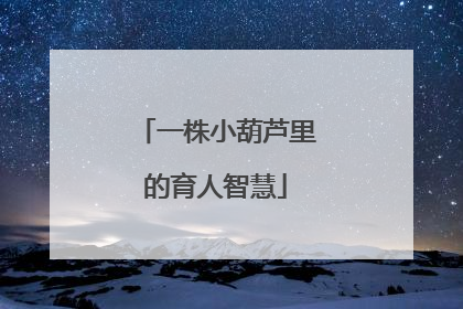 一株小葫芦里的育人智慧