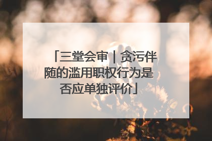 三堂会审｜贪污伴随的滥用职权行为是否应单独评价