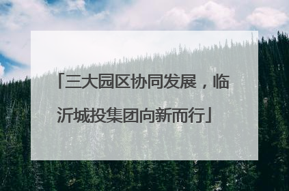 三大园区协同发展，临沂城投集团向新而行