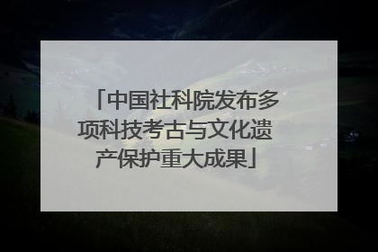 中国社科院发布多项科技考古与文化遗产保护重大成果