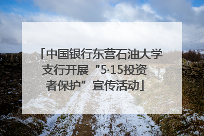 中国银行东营石油大学支行开展“5·15投资者保护”宣传活动