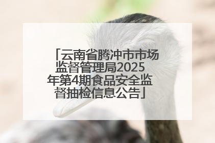 云南省腾冲市市场监督管理局2025年第4期食品安全监督抽检信息公告