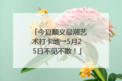 今夏顺义最潮艺术打卡地→5月25日不见不散！