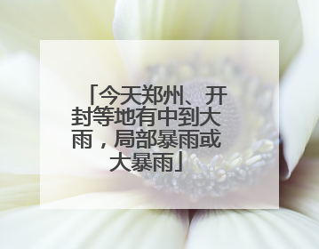 今天郑州、开封等地有中到大雨，局部暴雨或大暴雨