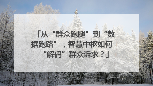 从“群众跑腿”到“数据跑路”，智慧中枢如何“解码”群众诉求？