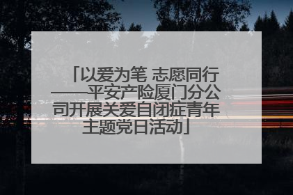 以爱为笔 志愿同行——平安产险厦门分公司开展关爱自闭症青年主题党日活动