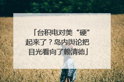 台积电对美“硬”起来了？岛内舆论把目光看向了赖清德