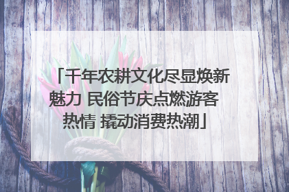 千年农耕文化尽显焕新魅力 民俗节庆点燃游客热情 撬动消费热潮