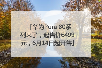 华为Pura 80系列来了，起售价6499元，6月14日起开售