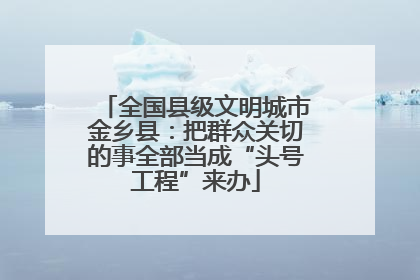全国县级文明城市金乡县：把群众关切的事全部当成“头号工程”来办