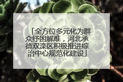 全方位多元化为群众纾困解难，河北承德双滦区积极推进综治中心规范化建设