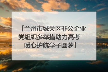 兰州市城关区非公企业党组织多举措助力高考 暖心护航学子圆梦