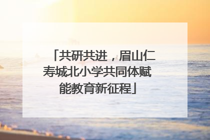 共研共进，眉山仁寿城北小学共同体赋能教育新征程
