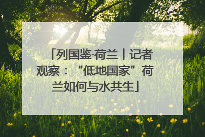 列国鉴·荷兰丨记者观察：“低地国家”荷兰如何与水共生