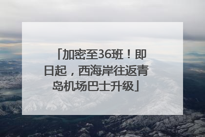 加密至36班！即日起，西海岸往返青岛机场巴士升级