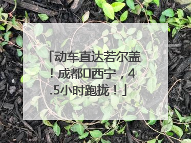 动车直达若尔盖！成都⇄西宁，4.5小时跑拢！