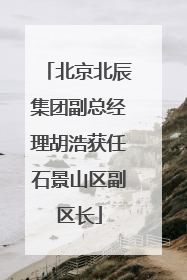 北京北辰集团副总经理胡浩获任石景山区副区长