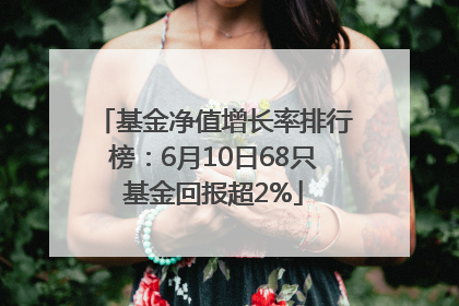 基金净值增长率排行榜：6月10日68只基金回报超2%