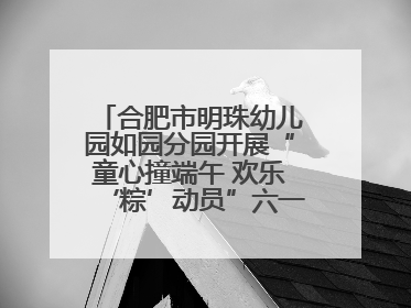 合肥市明珠幼儿园如园分园开展“童心撞端午 欢乐‘粽’动员”六一系列活动