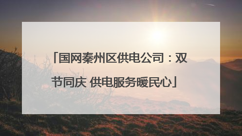 国网秦州区供电公司：双节同庆 供电服务暖民心