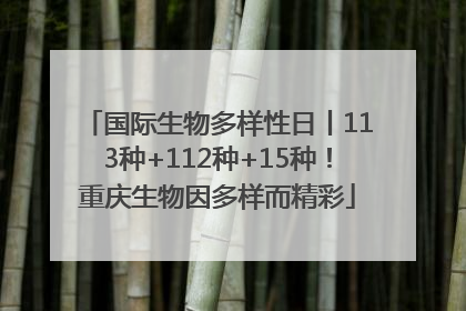国际生物多样性日丨113种+112种+15种！重庆生物因多样而精彩