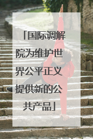 国际调解院为维护世界公平正义提供新的公共产品